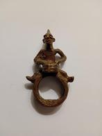 Vintage Afrikaanse bronzen ring, Sieraden, Tassen en Uiterlijk, Ringen, Overige materialen, Gebruikt, Bruin, Ophalen of Verzenden