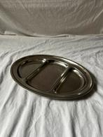 Vintage RVS Franse inox design hapjesschaal met 3 vakken, Ophalen, Overige materialen, Overige stijlen, Schaal of Schalen