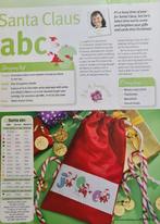 Kerstman alfabet + 0 t/m 9 borduurpatroon, Ophalen, Nieuw, Handborduren, Patroon
