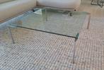 Rolf Benz glazen salontafel, Huis en Inrichting, Tafels | Salontafels, Ophalen, Gebruikt, 100 tot 150 cm, Vierkant
