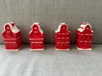 Hollandse huisjes kersthuisjes postcodeloterij 4 stuks, Ophalen of Verzenden, Zo goed als nieuw, Overige materialen, Minder dan 25 cm