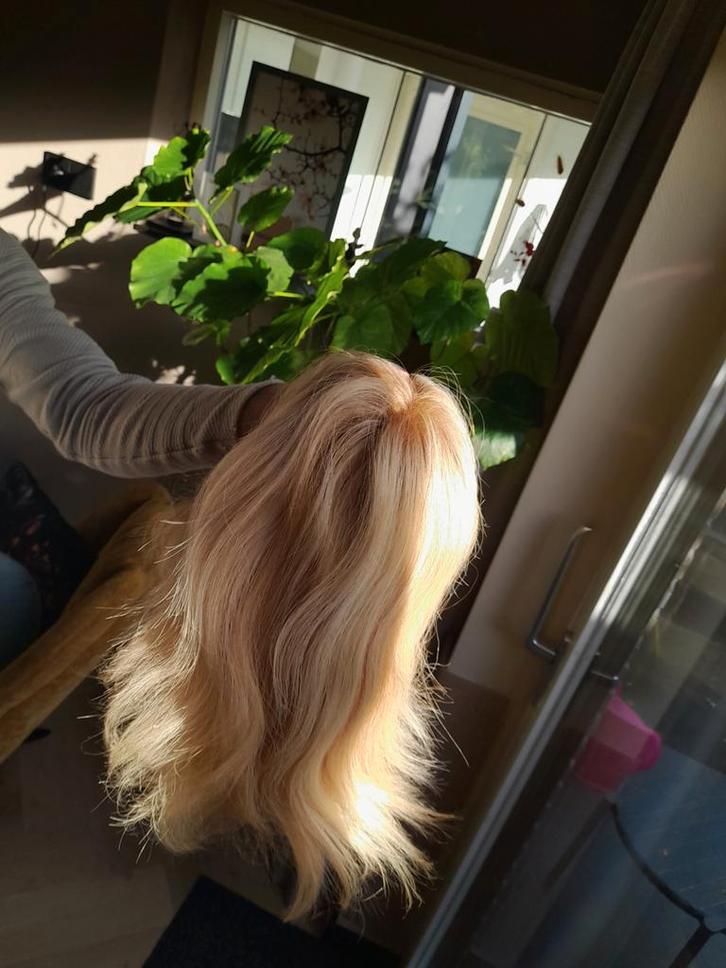 Echt Haar Pruik - Blond, Sieraden, Tassen en Uiterlijk, Uiterlijk | Haarverzorging, Zo goed als nieuw, Pruik of Haarverlenging