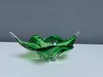 Vintage groen glazen Murano schaal kunst design, Antiek en Kunst, Ophalen