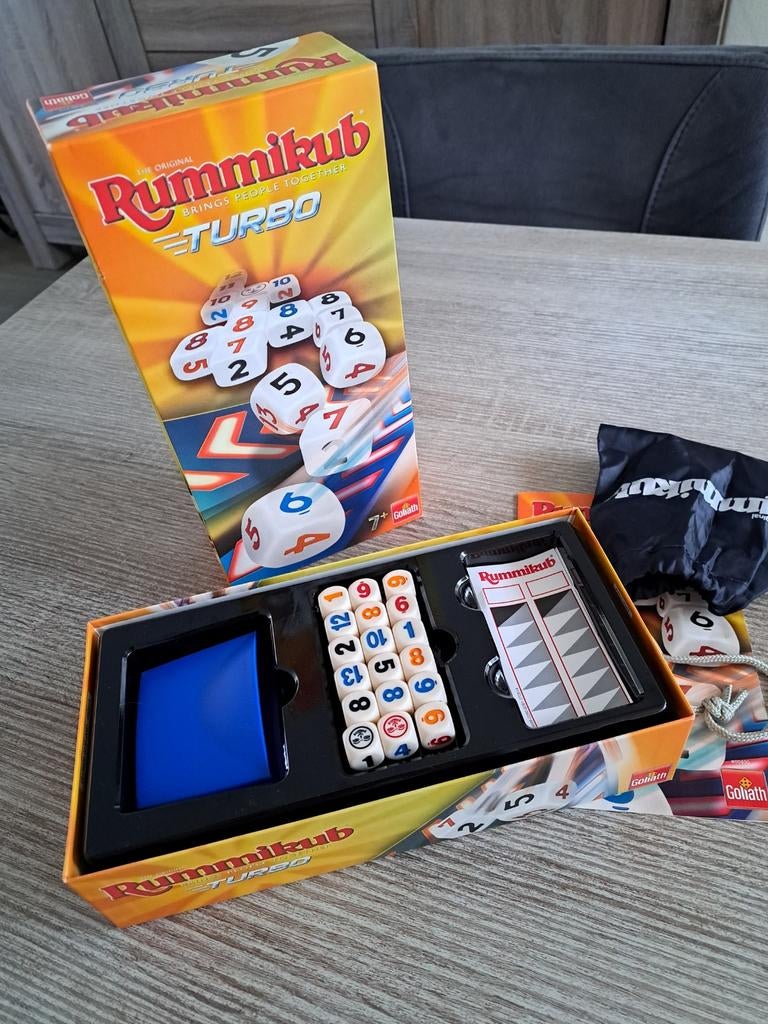 Rummikub Turbo - Leuk familiespel!, Goliath, Ophalen of Verzenden, Zo goed als nieuw, Een of twee spelers