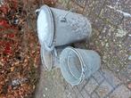 Set zink vuilnisemmer twee emmers en bak, Tuin en Terras, Ophalen, Gebruikt, Minder dan 30 cm, Rond