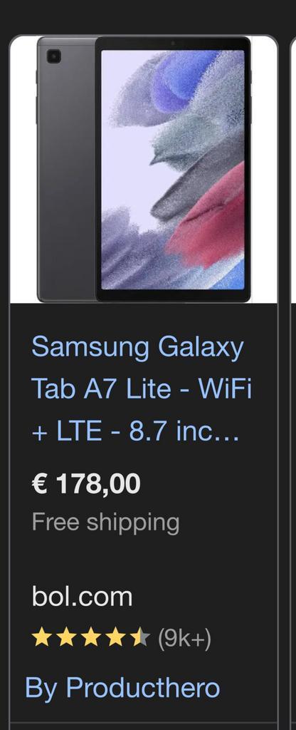 Samsung Galaxy Tab A7 Lite, Computers en Software, Android Tablets, Zo goed als nieuw, 8 inch, 32 GB, Uitbreidbaar geheugen, Ophalen of Verzenden