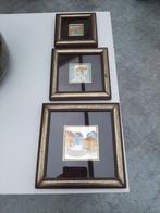 Drie mooi ingelijste kunstwerken handgemaakt oa met zilver., Ophalen of Verzenden