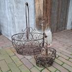 Landelijke metalen mand met hengsel plukmand *Etage3*, Huis en Inrichting, ., Ophalen of Verzenden, Zo goed als nieuw, .