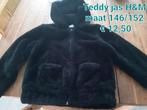 Zwarte teddy jas H&M maat 146/152, Meisje, Ophalen of Verzenden, Jas, Zo goed als nieuw