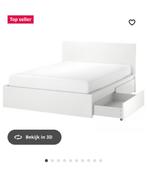 IKEA MALM bed 140x200 met lades, Ophalen, Gebruikt, Wit, Tweepersoons