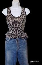 Panter print top zwart/grijs/wit met pailletten maat 40, Kleding | Dames, Tops, Gedragen, Maat 38/40 (M), Merkloos, Zonder mouw