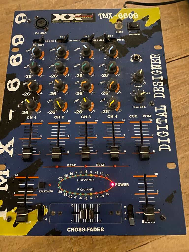 XXL Power Sound TMX 6699 DJ Mixer - 4 Kanaals, Overige merken, Dj-set, Ophalen of Verzenden, Zo goed als nieuw