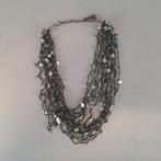 Korte Pailletten ketting, antracietgrijs, Sieraden, Tassen en Uiterlijk, Kettingen, Verzenden, Zo goed als nieuw, Grijs, Overige materialen