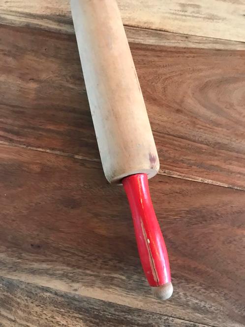 Vintage Deegroller met Rode Handvatten Keukenbenodigdheden A, Antiek en Kunst, Antiek | Keukenbenodigdheden, Ophalen of Verzenden