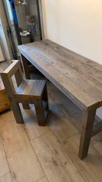 Koopje!!!! Grijs steigerhouten bureau en stoel, Huis en Inrichting, Complete inboedels, Ophalen