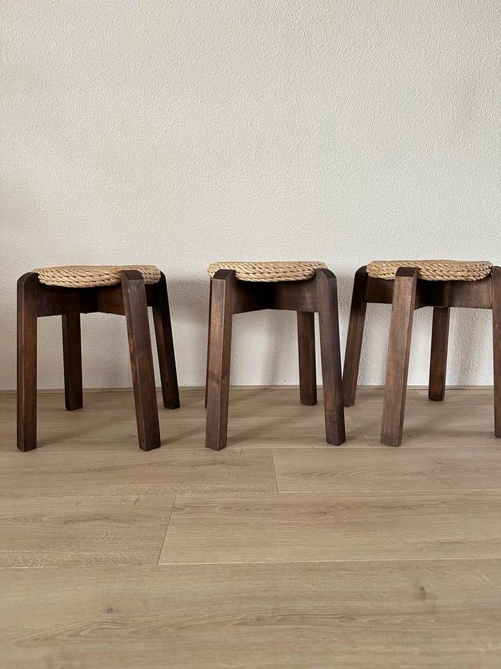Scandinavische Design Krukjes - Set van 3, Huis en Inrichting, Krukjes, Zo goed als nieuw, Hout, Ophalen of Verzenden