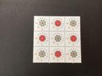 1992,  decemberzegels 1542-1543/ blok van 9 zegels, Postzegels en Munten, Postzegels | Nederland, Verzenden, Na 1940, Postfris