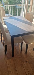 Eettafel met stoelen, Overige materialen, 100 tot 150 cm, Zo goed als nieuw, Modern