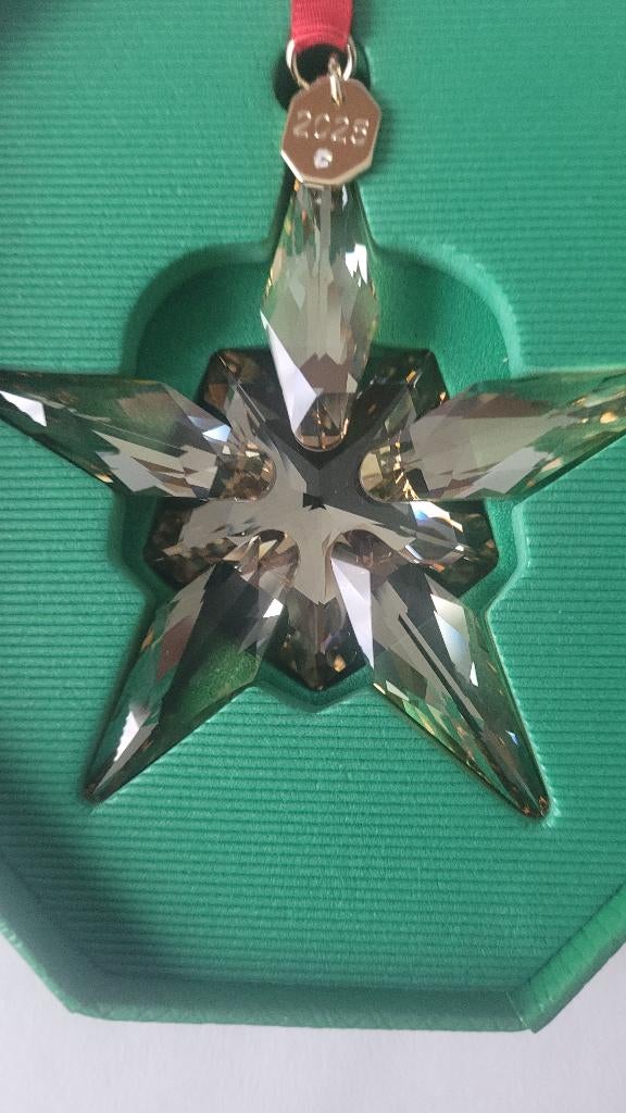 Swarovski Lim-Ed 2025 Kerstster Ornament Goud., Swarovski@.com, Verzenden, Wattens, Nieuw