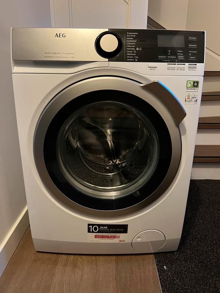 AEG 9000 serie L9FENS96 wasmachine met soft water, Witgoed en Apparatuur, Wasmachines, Gebruikt, Voorlader, 8 tot 10 kg, 85 tot 90 cm