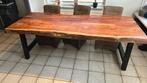 Boomstamtafel 240x100x80 Teak, Huis en Inrichting, Tafels | Eettafels, Ophalen, Gebruikt, Teakhout, 200 cm of meer