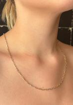 Tricolor fraaie 14k gouden heren unisex schakel ketting 58cm, Voordeelsieraden, Ophalen of Verzenden, Zo goed als nieuw, Met edelsteen