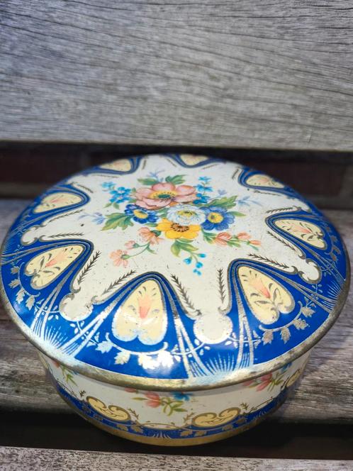 Vintage Koektrommel met Bloemmotief, Antiek en Kunst, Curiosa en Brocante, Ophalen of Verzenden