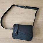 leren violet hamden schoudertas, Sieraden, Tassen en Uiterlijk, Ophalen, Zo goed als nieuw, Zwart