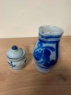 Keulse schenkkan en mosterdpotje 9,5 en 16 cm, Antiek en Kunst, Antiek | Keramiek en Aardewerk, Ophalen of Verzenden