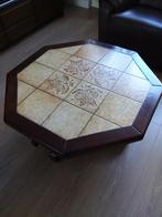 Salon tafel eiken met tegels en 2 lades, Huis en Inrichting, Tafels | Salontafels, Gebruikt, Minder dan 50 cm, Rechthoekig, 50 tot 100 cm