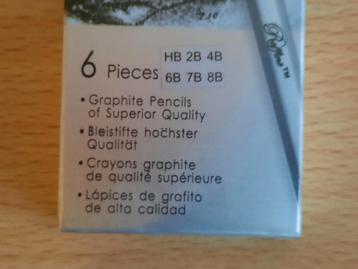 Grafiet tekenpotloden 6x
Met:
HB, 2B, 4B, 6B, 7B en 8B potlo beschikbaar voor biedingen