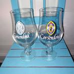 Corsendonk bierglazen op voet 2 stuks, Ophalen, Gebruikt, Glas of Glazen, Overige merken