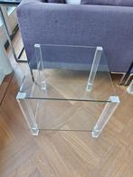 Glazen bijzettafel met perspex poten, Ophalen, Gebruikt