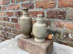 2 antieke steengoed kruikjes, bodemvondst Siegburg, Ophalen of Verzenden