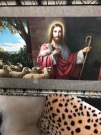 Mooie in barokenlijst ingelijsten prent HERDER JEZUS met lam, Antiek en Kunst, Antiek | Religie, Ophalen of Verzenden