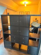 Ikea Kallax kast zwart met deurtjes - Rotterdam, Ophalen, Gebruikt, Met deur(en)
