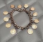 Antiek volledig bedelarmband 12 sterrenbeeld medailles, Verzenden, Zilver, Armband, Verguld