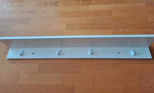 Wandplank/kapstok met 4 ophanghaken roomwit, Huis en Inrichting, Woonaccessoires | Wandplanken en Boekenplanken, Zo goed als nieuw