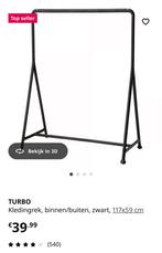 Ikea Turbo Kledingrek - Zwart - Binnen/Buiten, Ophalen, Met wielen, Zo goed als nieuw
