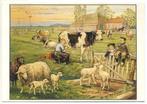 Ansichtkaart met schoolplaat In de weide - Cornelis Jetses, Verzamelen, Ophalen of Verzenden, Gelopen
