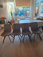 Eettafel stoelen Taupe, Ophalen, Gebruikt, Overige kleuren, Vier