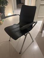 Vintage Chroom Eetkamerstoelen (6) + Kussens, Ophalen, Gebruikt, Zwart, Metaal