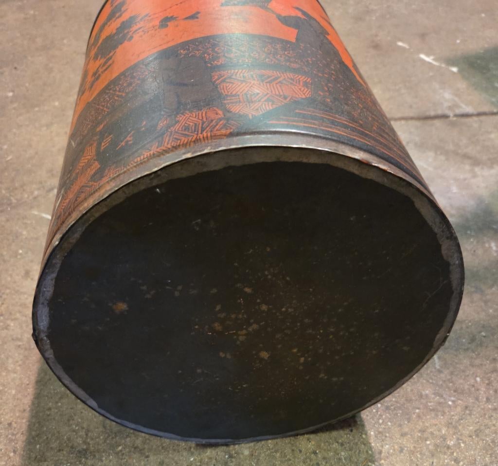 Antiek groot winkelblik Chinese thee blik, Verzamelen, Blikken, Ophalen, Gebruikt, Thee