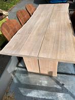 Complete set 6 stoelen 2.40x100, Eikenhout, 200 cm of meer, Ophalen of Verzenden, Zo goed als nieuw