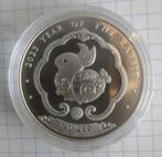 Zilver 1 oz munt Bhutan Lunar - Rabbit - 2023, Ophalen, Zilver