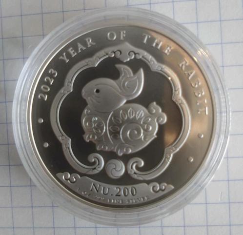 Zilver 1 oz munt Bhutan Lunar - Rabbit - 2023, Postzegels en Munten, Edelmetalen en Baren, Zilver, Ophalen