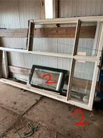 Verschillende houten kozijnen, Gevelraam of Ruit, Gebruikt, Dubbelglas, 160 cm of meer