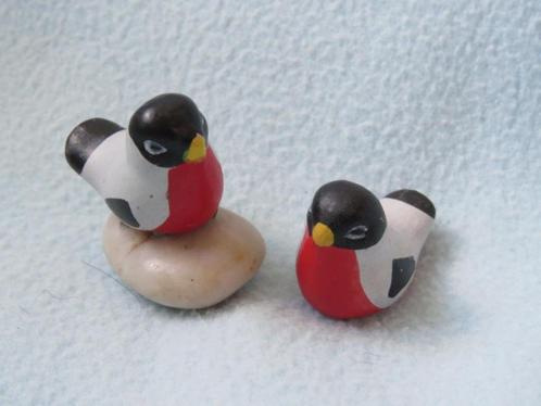 Vintage Zweedse kerstversiering stenen goudvinkjes domherre, Diversen, Kerst, Zo goed als nieuw, Ophalen of Verzenden