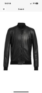 Salvatore Santoro Leren Bomber Jacket IT48 US38 M, Salvatore Santoro, Maat 48/50 (M), Zwart, Nieuw