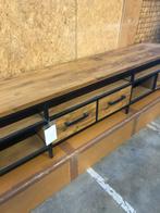 Teakhout met stalen industrieel frame en 4 laden., Ophalen, Industrieel., Teakhout, Nieuw